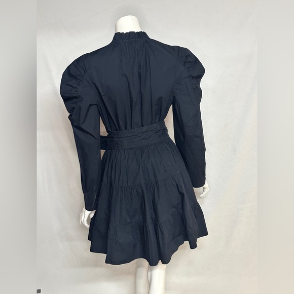 Ulla Johnson Size 8 Puffy Sleeve Tie Elegant Black Women's Dress - Picture 10 of 14